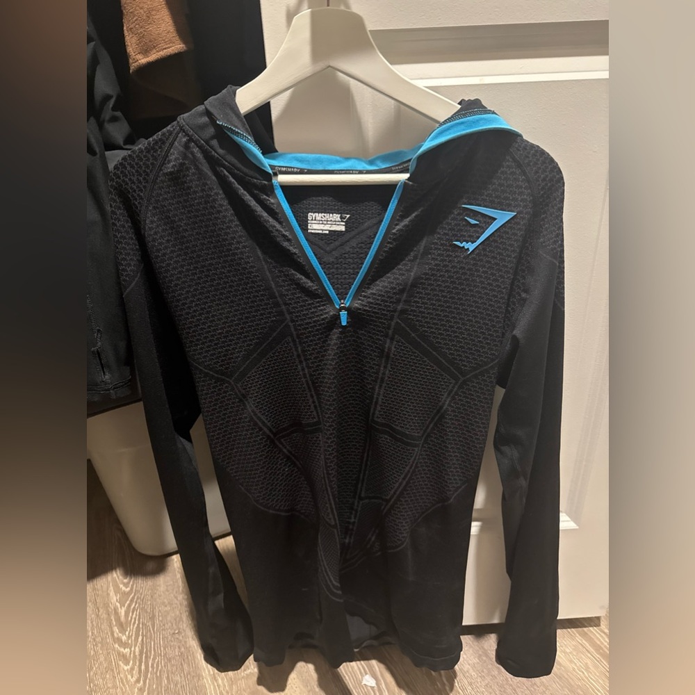 Gymshark onyx v1 hoodie black and blue XL